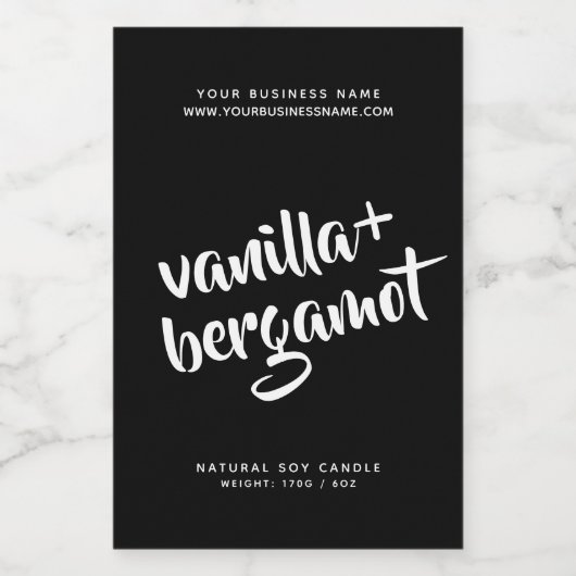 黒モダン蝋燭製品ラベル フードラベル (シングルラベル)