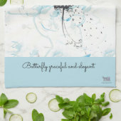 黒モダン蝶  キッチンタオル (折り畳み)