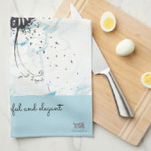 黒モダン蝶  キッチンタオル (四つ折り)