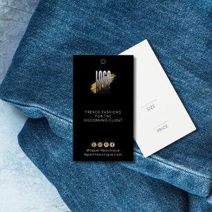 黒モダン衣料品価格ラベルとロゴ