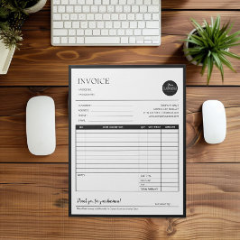 黒モダン見積の請求書型枠 ノートパッド