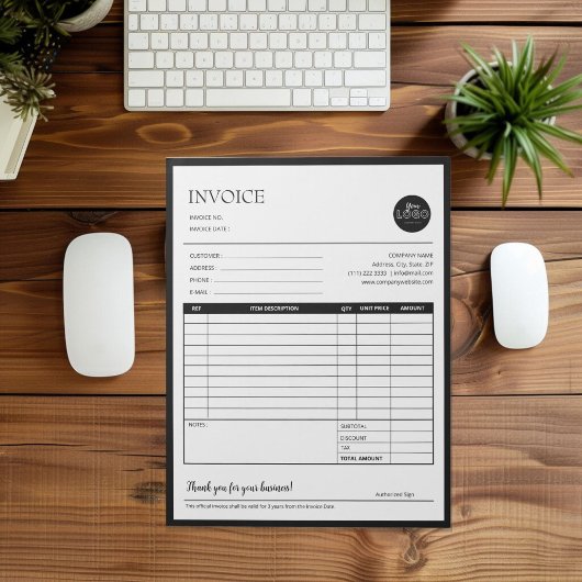 黒モダン見積の請求書型枠 ノートパッド