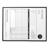 黒モダン見積の請求書型枠 ノートパッド (正面)