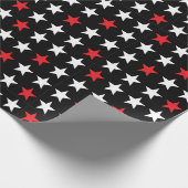 黒モダン赤と白星 ラッピングペーパー (角)