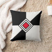 黒モダン赤と白 クッション (ブランケット)