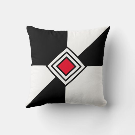 黒モダン赤と白 クッション (裏面)