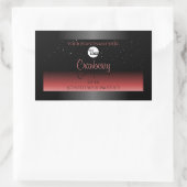 黒モダン赤のグラデーショングリッター製品ラベルのロゴ 長方形シール (バッグ)