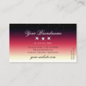 黒モダン赤の白グラデーション輝くダイヤモンド 名刺 (裏面)