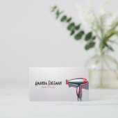 黒モダン赤スタイリッシュ美容師 名刺 (スタンド正面)