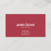 黒モダン赤スタイリッシュ美容師 名刺 (裏面)