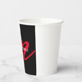 黒モダン赤モノグラムプロフェッショナル 紙コップ (左)