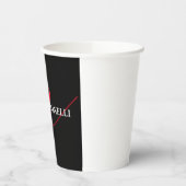 黒モダン赤モノグラムプロフェッショナル 紙コップ (左)