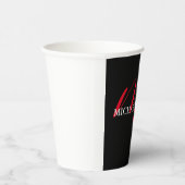 黒モダン赤モノグラムプロフェッショナル 紙コップ (右)