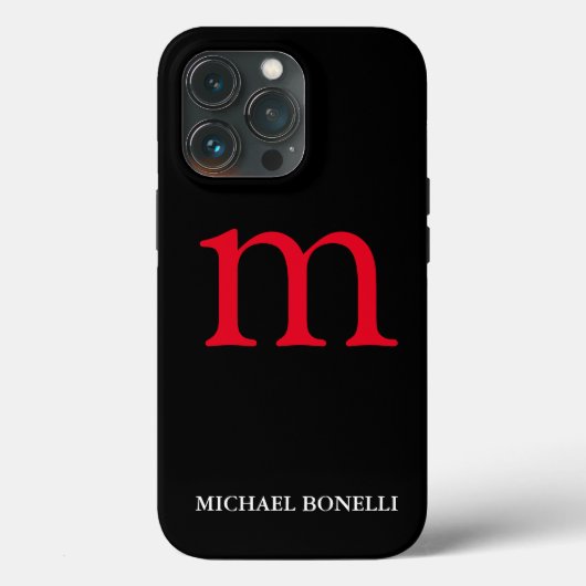 黒モダン赤モノグラムプロフェッショナル Case-Mate iPhoneケース (裏面)