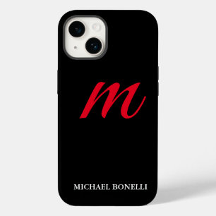 黒モダン赤モノグラムプロフェッショナル Case-Mate iPhone 14ケース