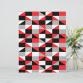 黒モダン赤灰色の幾何学的スクラップブック紙 (スタンド正面)