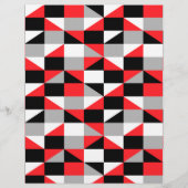 黒モダン赤灰色の幾何学的スクラップブック紙 (裏面)