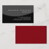 黒モダン赤灰色スパイラルエレガントスタイリッシュ 名刺 (正面/裏面)