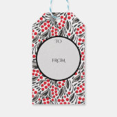黒モダン赤白クリスマスウィンターベリー ギフトタグ (裏面)