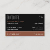 黒モダン赤褐色のモノグラムシンプル付き 名刺 (裏面)