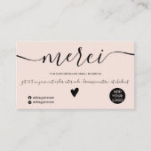 黒モダン赤面のフランスの感謝していご用 名刺 (正面)