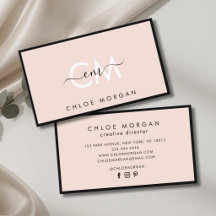 黒モダン赤面ピンク文字シグネチャーモノグラム