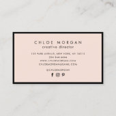 黒モダン赤面ピンク文字シグネチャーモノグラム 名刺 (裏面)