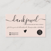 黒モダン赤面注文オランダ感謝していユー 名刺 (正面)