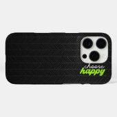 黒モダン選択ハッピー Case-Mate iPhoneケース (裏面 (横))