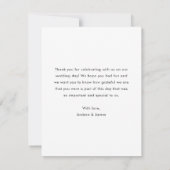 黒モダン重ねブラシスク結婚リプトの写真 サンキューカード (裏面)