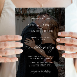 黒モダン重ね2枚結婚の写真 招待状