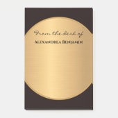 黒モダン金ゴールドのパーソナエレガントライズ ポストイット (正面)