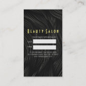 黒モダン金ゴールドはさみヘアサロンヘアスタイリスト 予約カード (裏面)