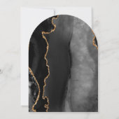 黒モダン金ゴールドアガテダークアー結婚チ 招待状 (裏面)