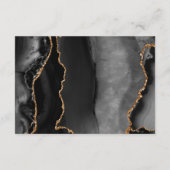 黒モダン金ゴールドアガテダークウェディングRSVP エンクロージャーカード (裏面)