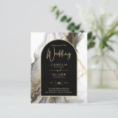 黒モダン金ゴールドアガテマーブルグリッター結婚ズ (スタンド正面)