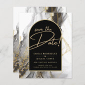 黒モダン金ゴールドアガテマーブルグリッター結婚ズ (正面/裏面)