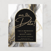 黒モダン金ゴールドアガテマーブルグリッター結婚ズ (正面)