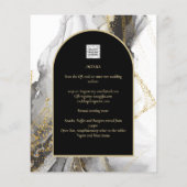 黒モダン金ゴールドアガテマーブルグリッター結婚ズ (裏面)