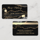 黒モダン金ゴールドアゲート大理石クフェイクレジットカード 名刺 (正面/裏面)