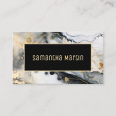 黒モダン金ゴールドアルコールインク 名刺 (正面)