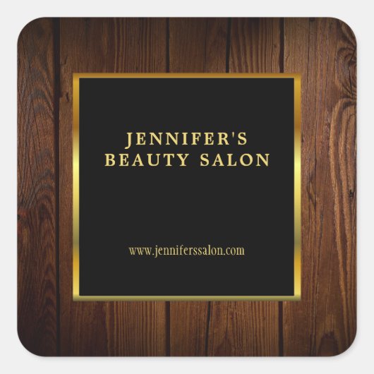 黒モダン金ゴールドウッド促進プロフェッショナル スクエアシール (正面)