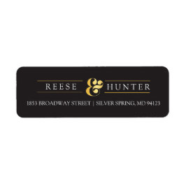 黒モダン金ゴールドエレガントなウェディングラベル ラベル