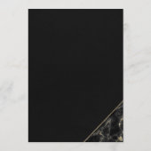 黒モダン金ゴールドエレガント大理石結婚のメニュー メニュー (裏面)