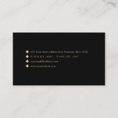 黒モダン金ゴールドカスタムQRコード 名刺 (裏面)