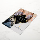 黒モダン金ゴールドキャップ写真卒業 箔招待状 (回転した状態)