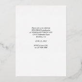 黒モダン金ゴールドキャップ写真卒業 箔招待状 (裏面)