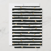 黒モダン金ゴールドクロスハートバプテスマ 招待状 (裏面)