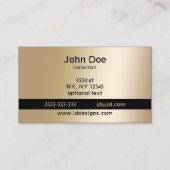 黒モダン金ゴールドク実在スエステート名刺 名刺 (裏面)