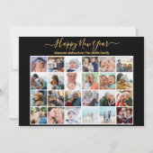 黒モダン金ゴールドグリッタースエレガントクリプトフォト シーズンカード (正面)